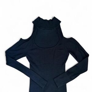 Elegant Black Cold Shoulder Top